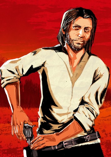 Kieran Duffy from Red Dead Redemption 2 holding a gun