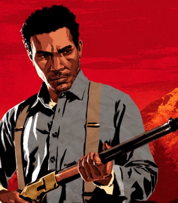Lenny Summers from Red Dead Redemption 2 holding a gun