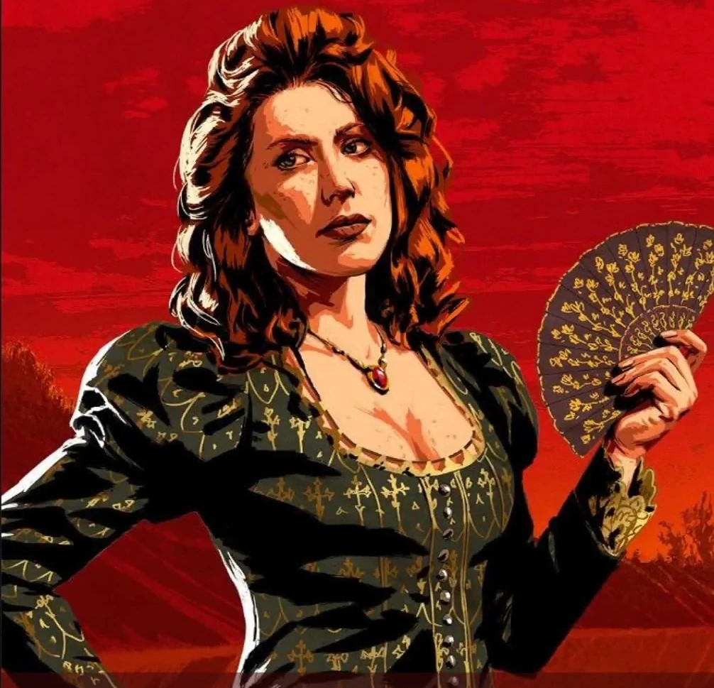 Molly O'Shea from Red Dead Redemption 2 holding a gun
