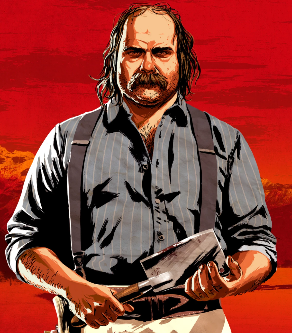 Simon Pearson from Red Dead Redemption 2 holding a gun